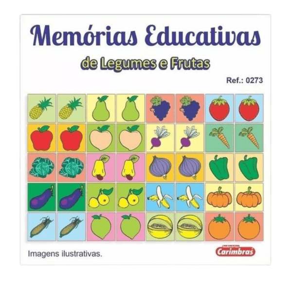 Jogo Educativo da Memória de Frutas e Legumes Infantil 0273